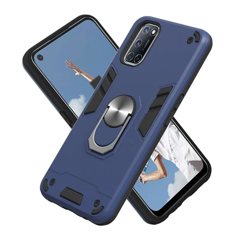 Противоударный чехол для OPPO A52 A72 A92 A92S защитный силиконовый с магнитным кольцом