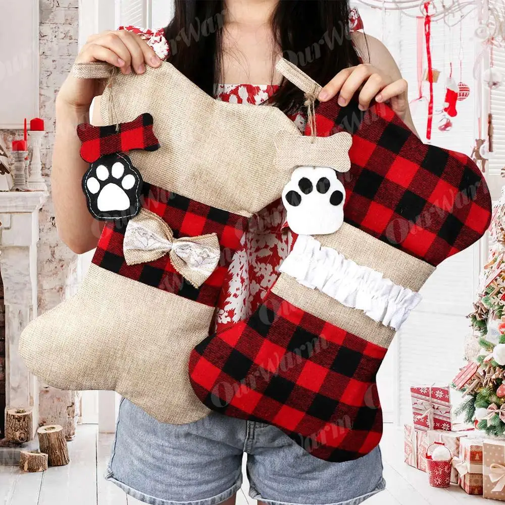 Теплые рождественские чулки s для собак Новогодняя Рождественская игрушка