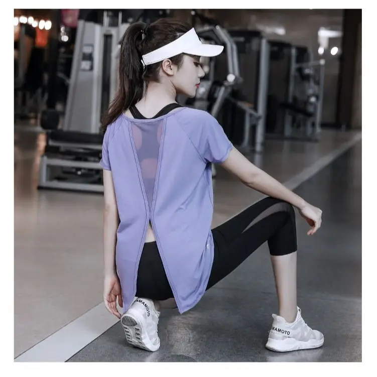 

Women's plus Size Fat mm Gym Running Quick Dry Loose 200 Jin Clothes Blouse Cropped Pants Sports Suit