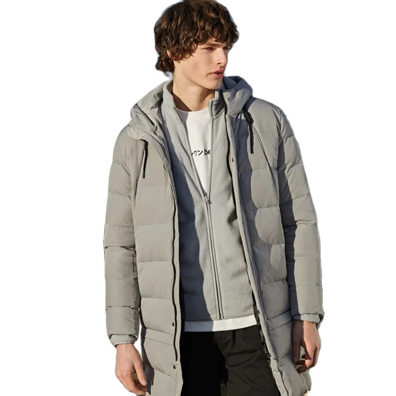 Куртка SEMIR мужская длинная из хлопка теплая парка с капюшоном в Корейском стиле