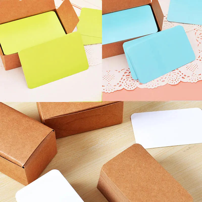 

100pcs Vintage Blank Card DIY Greeting Cards Graffiti Word Cards Wedding Party Gift Thick Kraft Paper Postcards STTA889