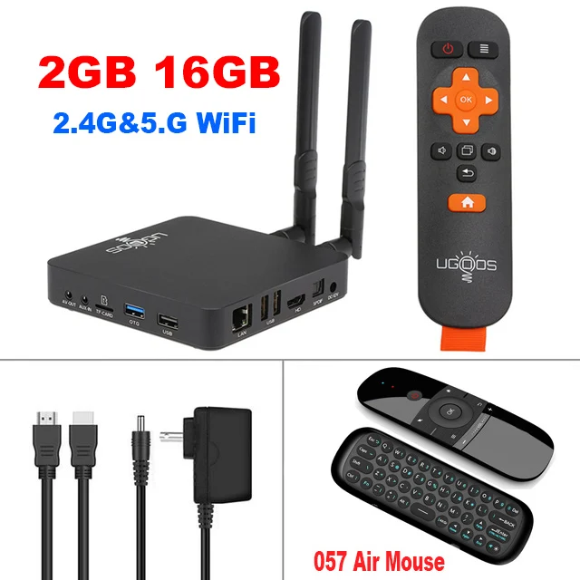 2G16G-057 Air Mouse UGOOS AM6 Android 9,0 Smart tv Box S922X DDR4 2 Гб ОЗУ 16 Гб ПЗУ 2,4G и 5G WiFi 1000M LAN BT5.0 4K HD Домашний медиаплеер телеприставка - Цвет: 2G16G-057 Air Mouse