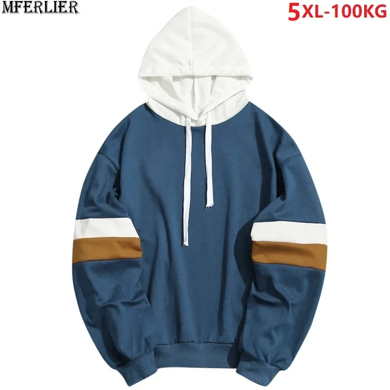 Осенние мужские Лоскутные Спортивные толстовки с капюшоном тонкие больших