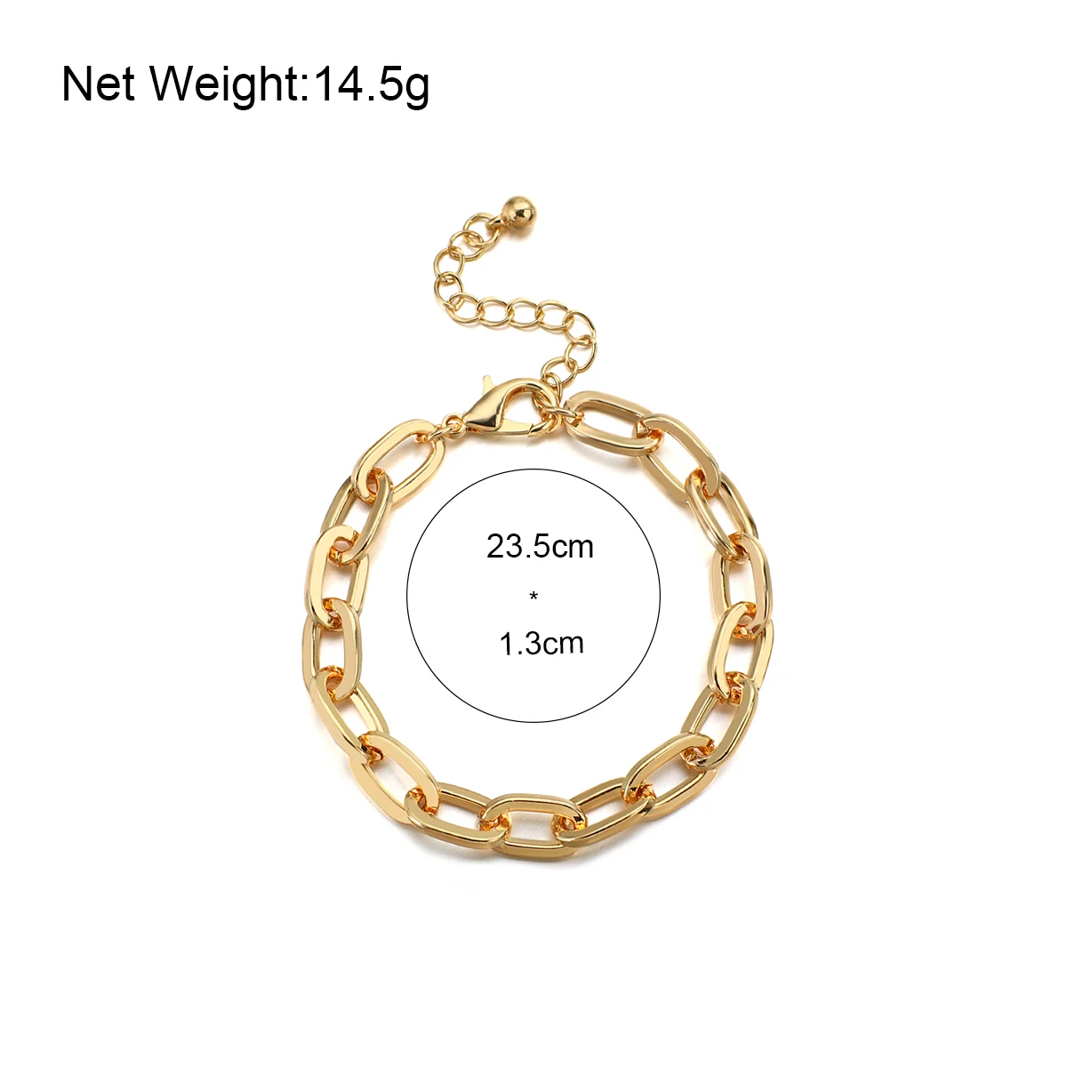 

AENSOA High Quality Charm Base Bracelet Bangle for Women Men Steampunk Simple Lock Chunky Chain Bracelets Friend Couple Jewelry