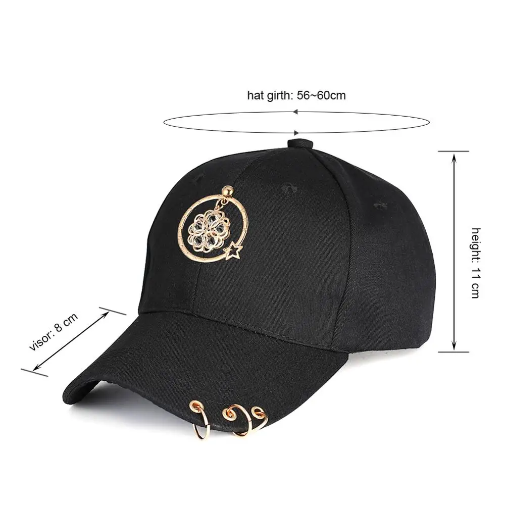 Кепка с кольцом для пирсинга мужчин и женщин бейсболка ажурным цветочным