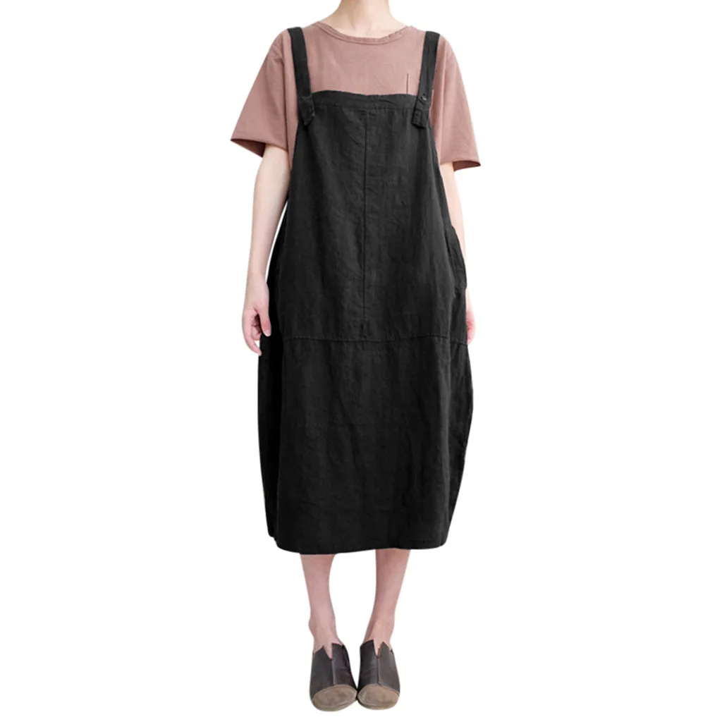 Новинка хит женские повседневные платья из хлопка и льна свободные без рукавов