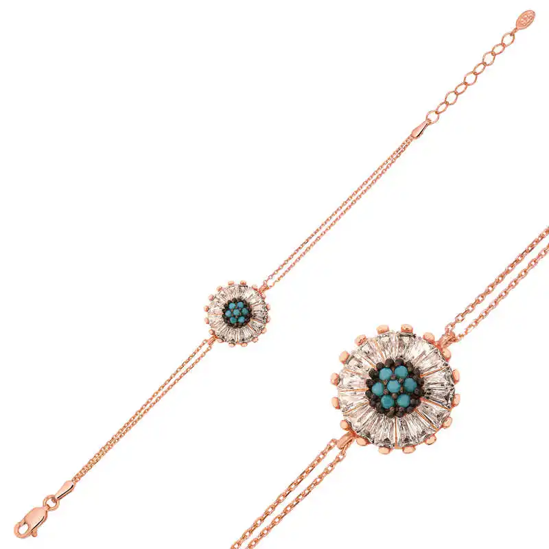 

Серебряный женский браслет Silverlina с маргариткой