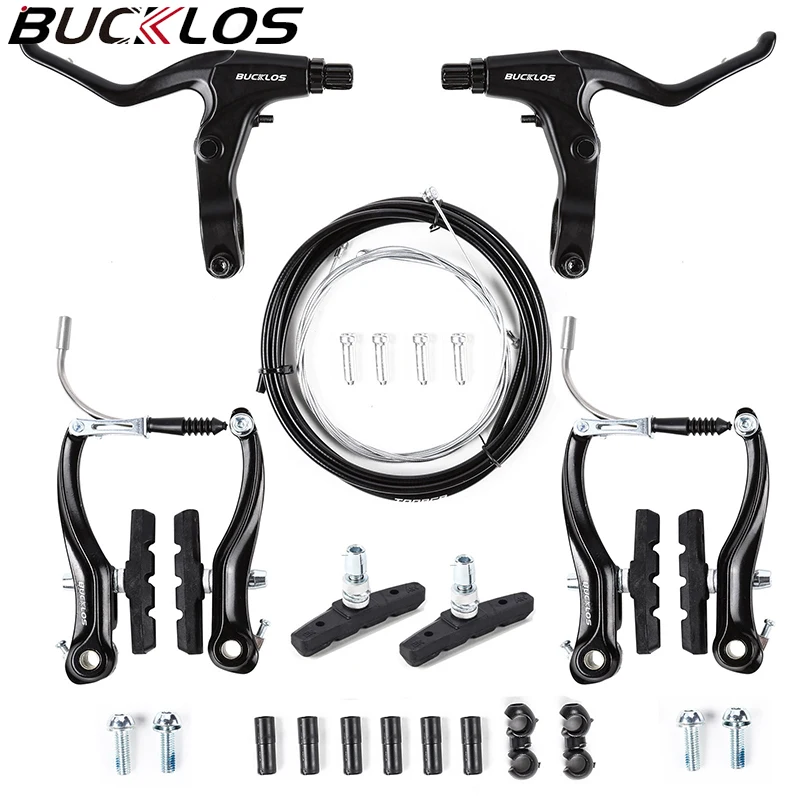 

Комплект тормозных V-образных суппортов BUCKLOS для велосипеда, дорожного горного велосипеда, линейный Тяговый V-образный тормозной суппорт, удобный рычаг тормоза с передней/задней стандартной частью BMX