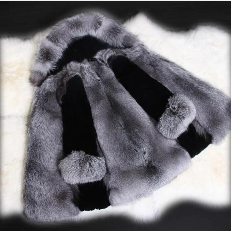 Женское зимнее пальто из искусственного меха 2019 повседневное теплое лисьего