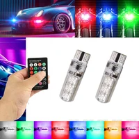 multi color rgb led bulb wrf remote control for car parking lights 194 168 t10 car auto accessories universal car products