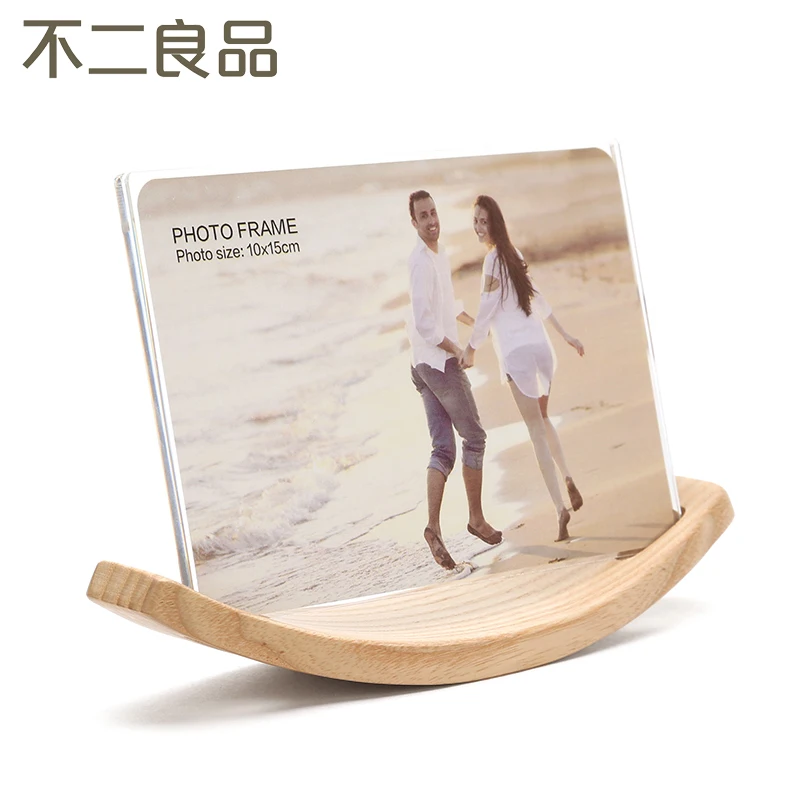 

Фоторамка из массива дерева ясеня рисунок с Лунной подставкой акриловые простые фоторамки высокой четкости