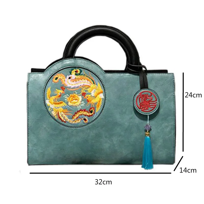 

YourSeason 2021 Women Vintage Handmade Embroidery Handbag Large Capacity Ladies Leather Elegant Shoulder Chinese Style Bags
