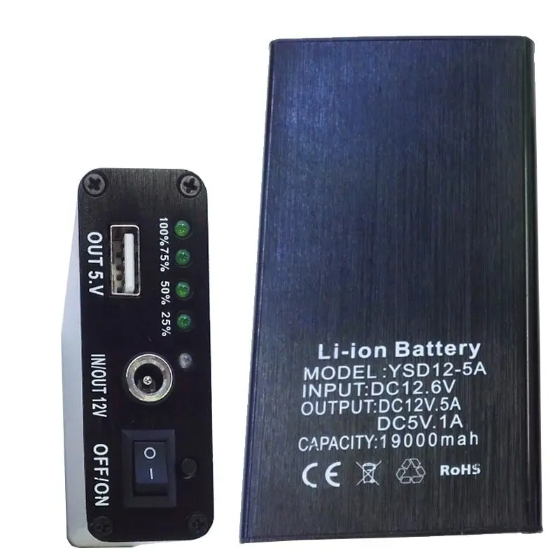 

CE ROHS Алюминиевый Чехол USB 5V + DC 12V 5A литиевый аккумулятор умный внешний аккумулятор для кемпинга рыбалки Светодиодный источник питания