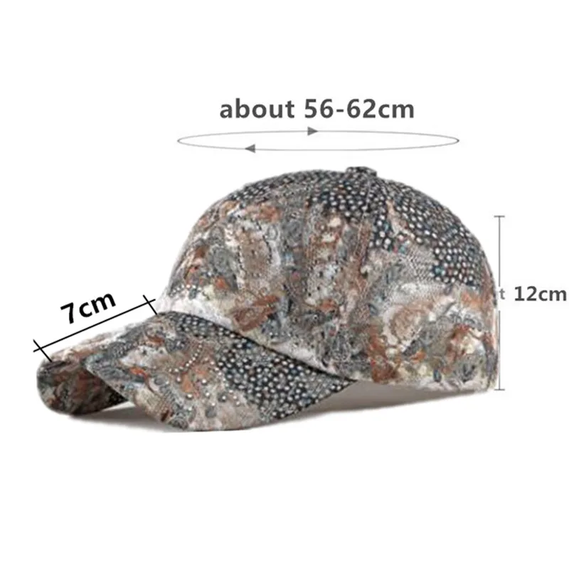 XdanqinX 2020 Summer New Lace Baseball Caps Multi-colored Women's Personality Fashion Brand Cap Adjustable Size Female Beach Hat