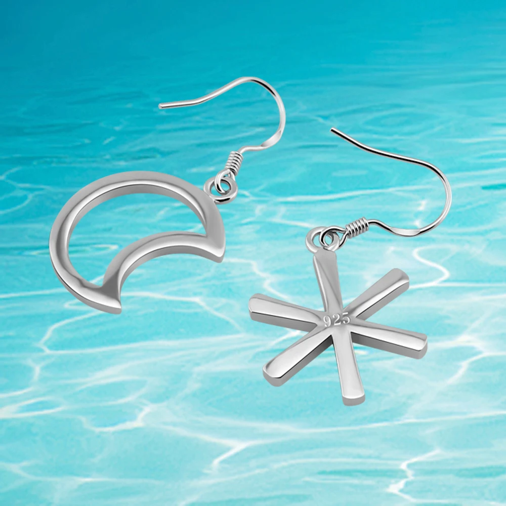 Новые Модные Простые смешанные и подходящие к звездам Луне серьги 925 Висячие из