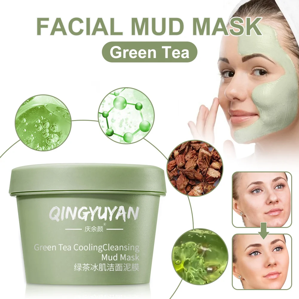 

Маска для лица из зеленого чая, Глубокая очистка пор, удаление черных точек, увлажняющая маска для всех типов кожи