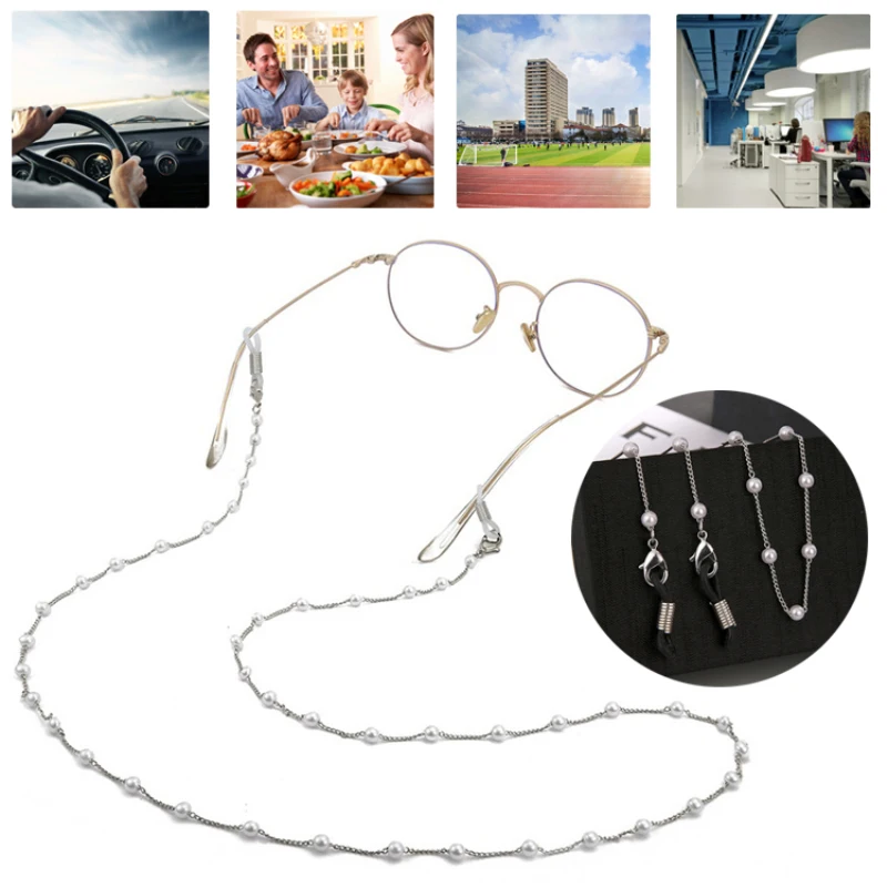 

Fashion Pearl Mask Chains Glasses Chain For Women Retro Metal Sunglasses Lanyards Eyewear Cord Holder Neck Strap