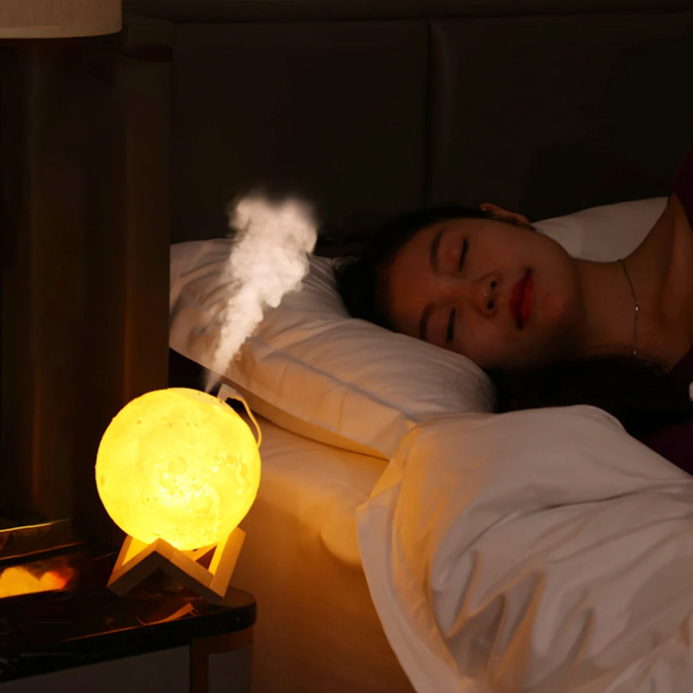 880 мл ультразвуковой увлажнитель воздуха диффузор эфирного масла 3D Луна лампа