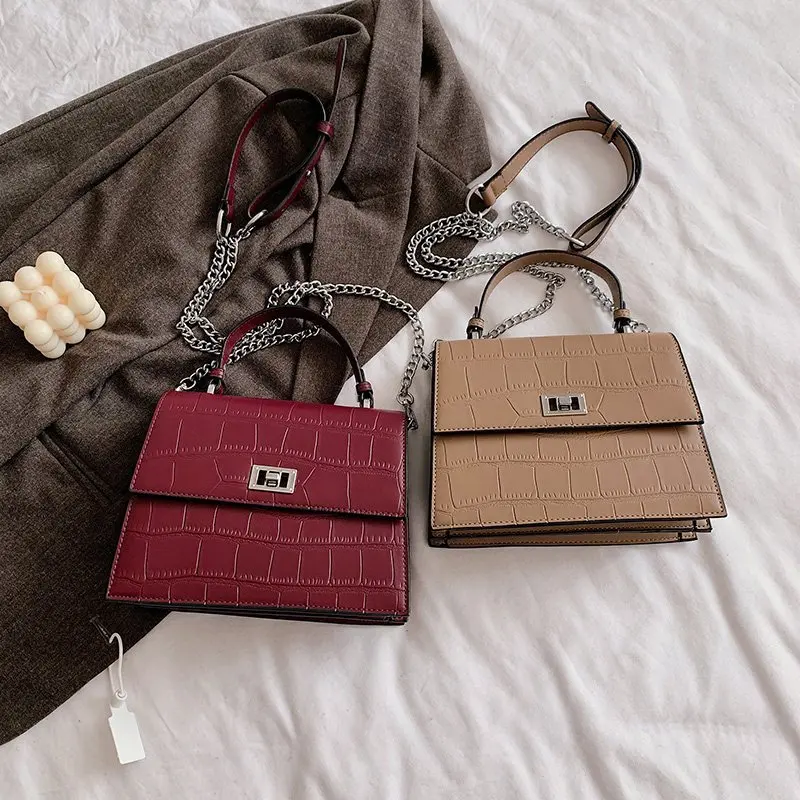 

Женские сумки через плечо из искусственной кожи с крокодиловым узором 2020, женские сумки через плечо с цепочкой, мини-кошельки, дорожная сумк...
