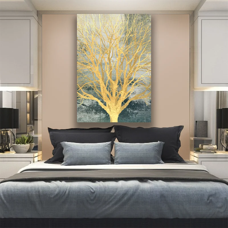 

Art Wall Picture Golden Life Tree Poster Picture HD Stilllife Canvas Painting Bar Cafe Livingroom Dinningroom Decor Wall Arts