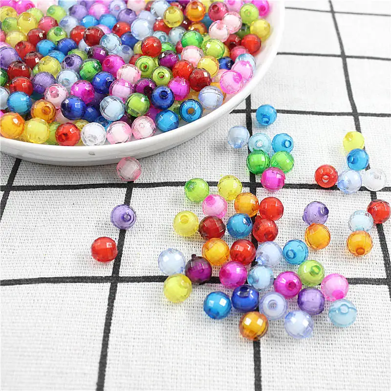 mix colors 100 штук/8 мм поверхность пола с 17 цветов Акриловые Свободные бусины Расстояние для ювелирных изделий и DIY цветные свободные бусины - Цвет: mix colors