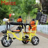 childrens tricycle double pedal trolley double double seat tricycle perambulator