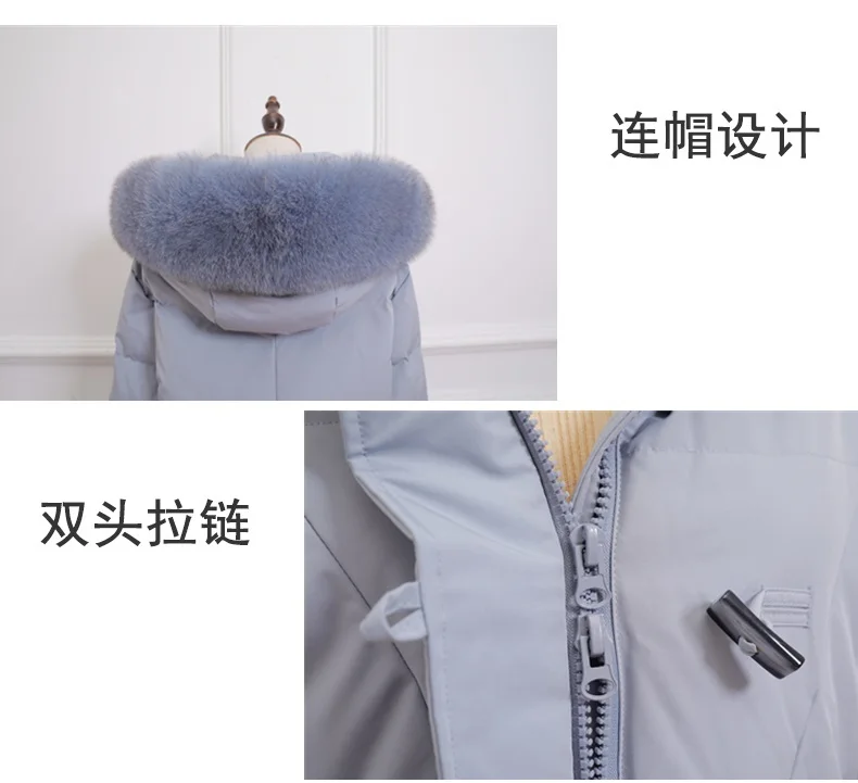 

High-grade 90% White Duck Down Coats Parkas Women Long Winter Jackets New Warm Down Jacket Parkas Female Fur Collar Hooded Coats