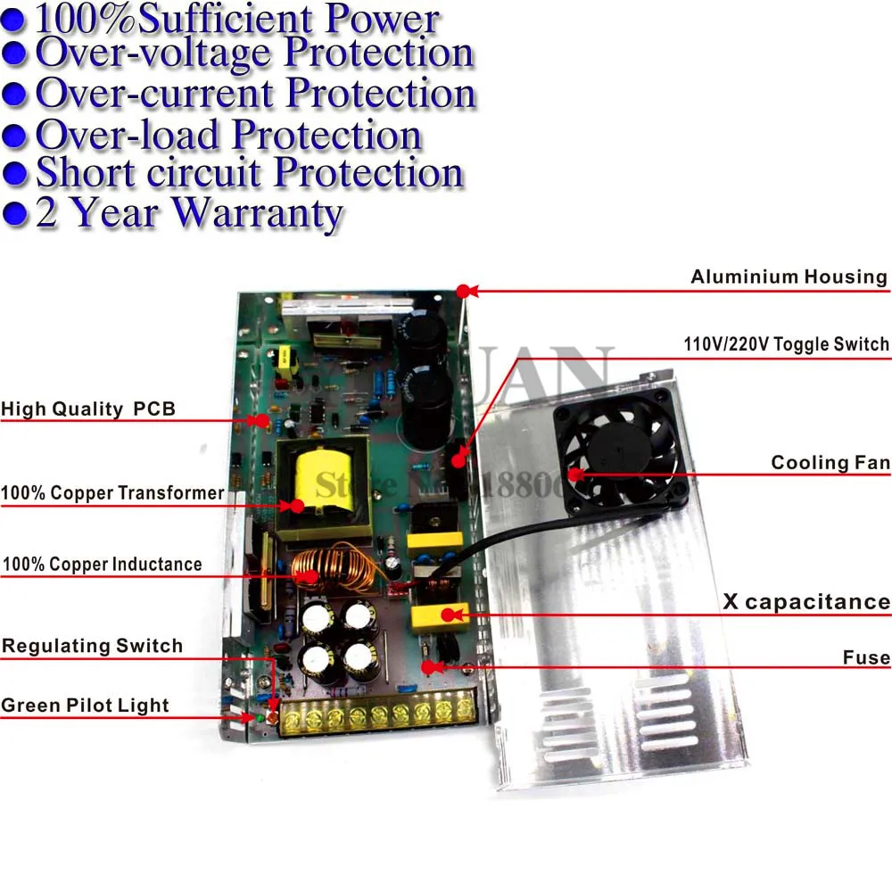 Импульсный источник питания с одним выходом компактный постоянный ток 12 В 50 А 600