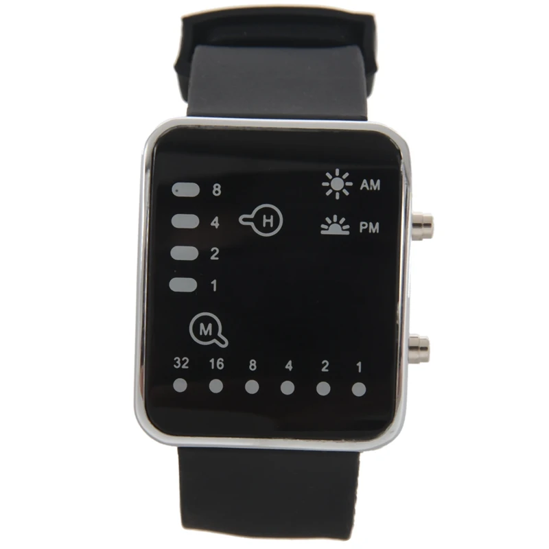 Топ унисекс силиконовые спортивные часы Красный светодиодный цифровой бинарный