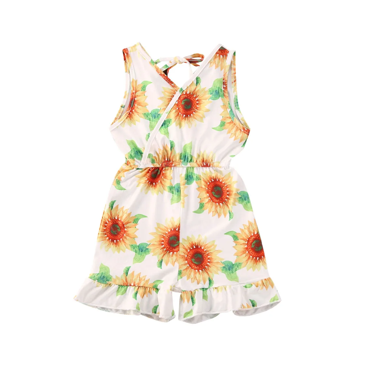 Летняя одежда для малышей 2020 комбинезон без рукавов с цветочным принтом