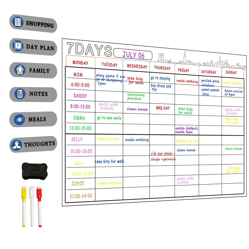 ГОРЯЧАЯ Детская магнитная доска-планировщик для холодильника A3 доска семьи