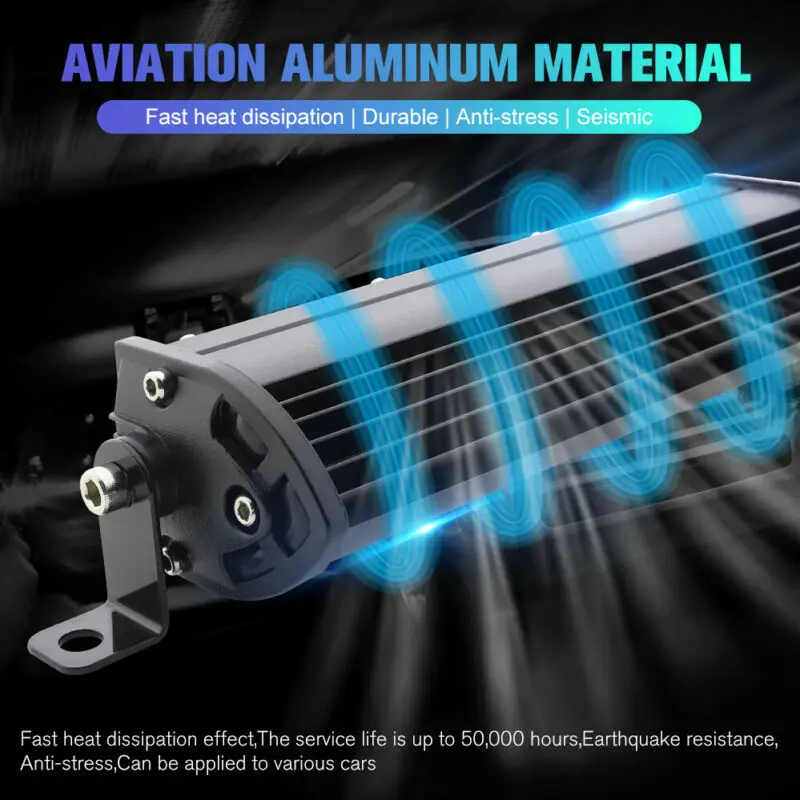 

12V Work Spot Light Aluminum alloy 1pair Bar 12800LM Fog Lamp Off-road