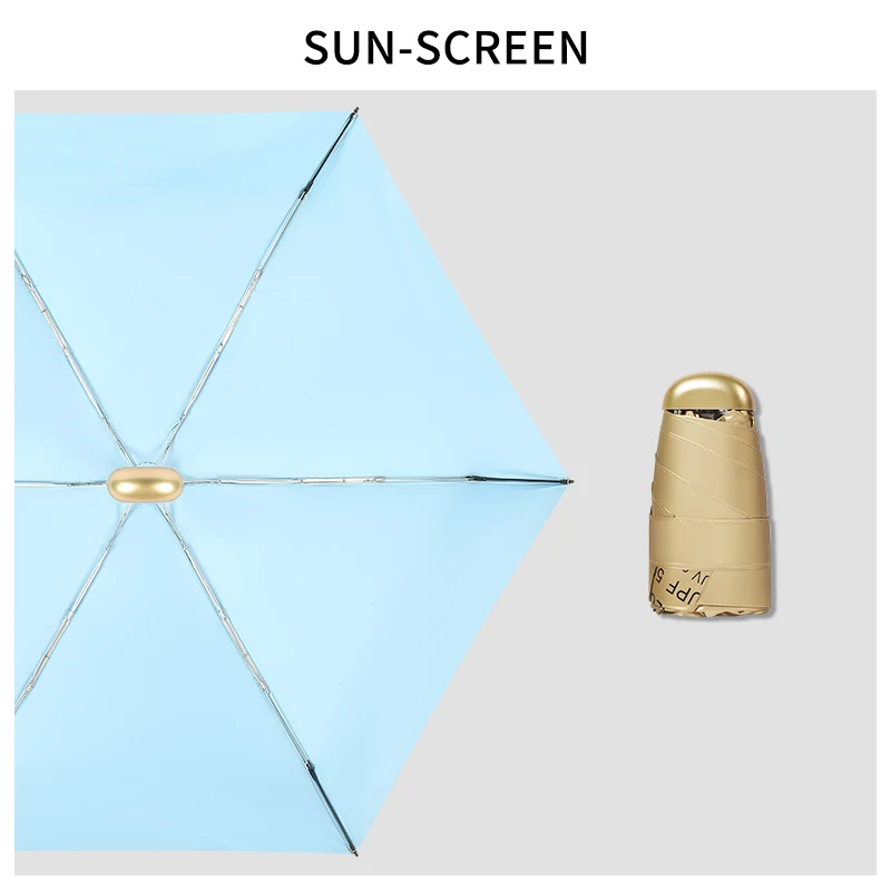 

Beach Cover Umbrella Rain Parasol Outdoor Luxury Pocket 5 Fold Umbrella Mini Sun UV Protection Women Semsiye Umbrellas BH50UM