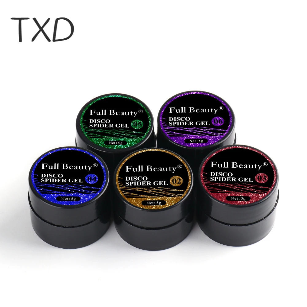 

TXD Nail Laser Flash Diamond Glue Drawing Line Painted Glue Gel Nail Polish Nail Art Set Line Drawing Nail Art Decoration