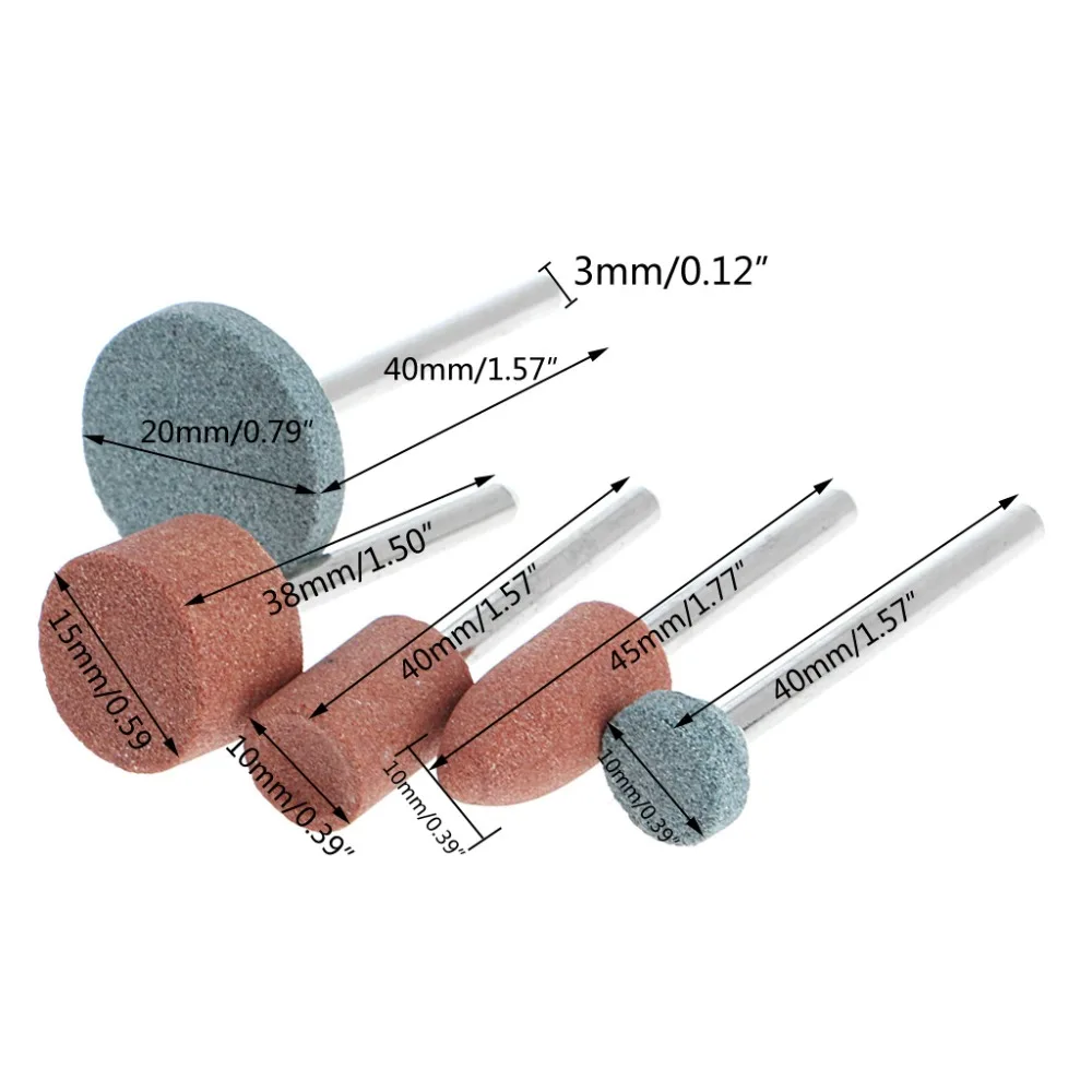 

Dremel New 5Pcs 3mm Shank Wheel Head Grinding Polishing Electric Grinder Tool High Quality