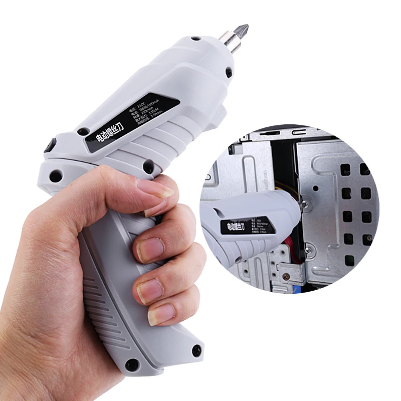 

JUNEFOR Mini Cordless Screwdriver Electric Screwdriver 3.6V USB Rechargeable Torque Electrical Screw Driver Bits Power Tools