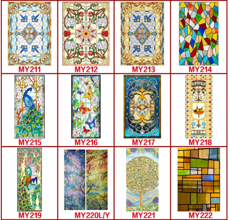 Оконная пленка с цветком лотоса на заказ статическая липкая витражная для церкви