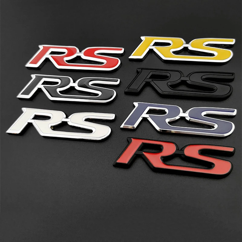 

Металлическая эмблема 3D для автомобильного стайлинга с логотипом RS для кузова автомобиля, заднего багажника, передней решетки, крыла, окна, ...