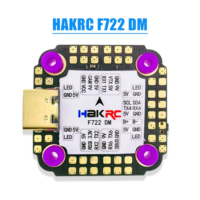 HAKRC 20*20mm Flight Controller F722 DM MINI 3-6S Barometer Gyroscope Dual BEC 5V/3A 9V/2.5A For FPV Racing Drone RC Models