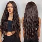 Длинные волнистые синтетические парики Element, Платиновый темно-коричневый парик для женщин, для косплея, для вечеринки, парики на каждый день, термостойкие волосы, бесплатная доставка