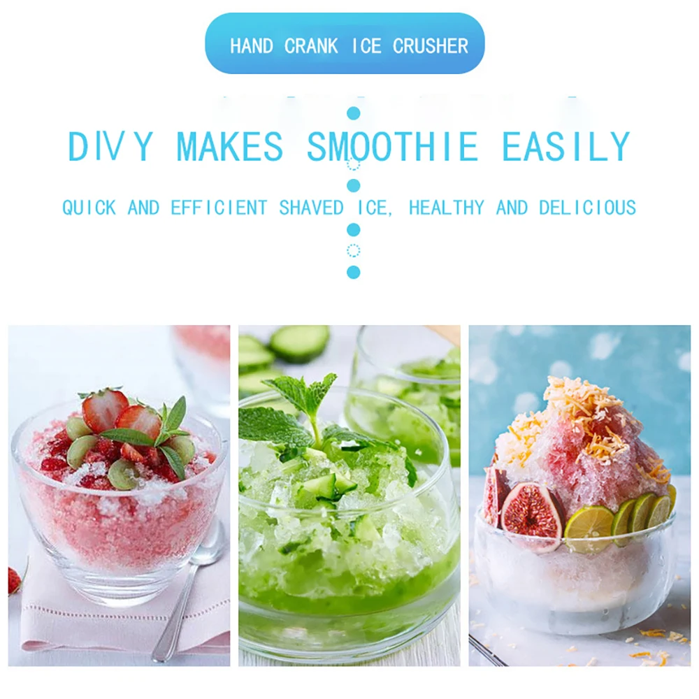 

Manual Shaved Ice Machine Portable Handhold DIY Ice Crusher Maker Household Ice Crusher Ice Shaver Slush Machines Ice Blender