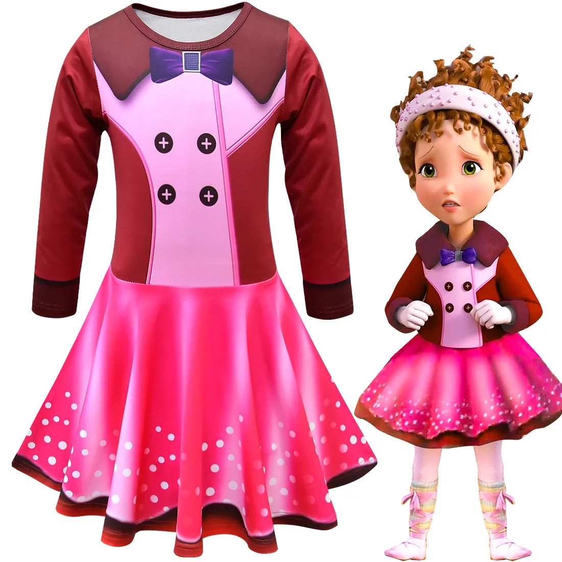Only-dress-FZ80035 Летнее нарядное Радужное платье для девочек, Нэнси, вечерние костюмы для девочек на Хэллоуин, детские платья, Infantil, праздничная одежда, платье на день рождения - Цвет: Only-dress-FZ80035