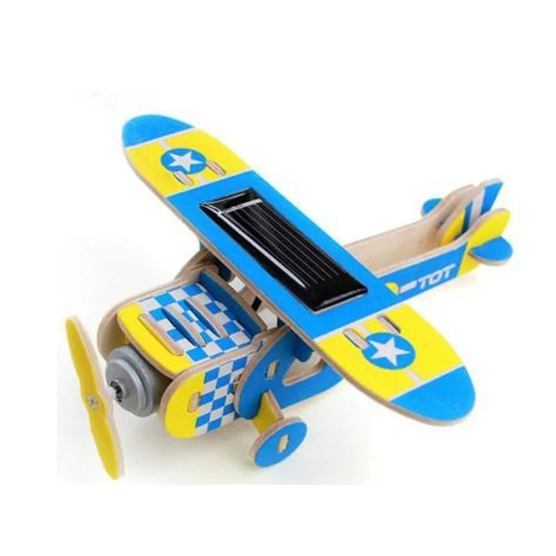 Solar Energy DIY Kit Aircraft Wooden Plane Model Educational Toys for Child's Gifts | Игрушки и хобби