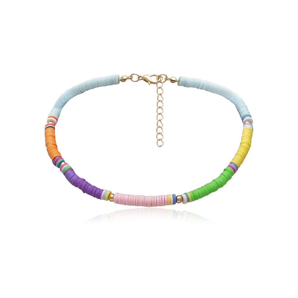 Модные мягкие керамические ожерелья для женщин Красочный геометрический чокер