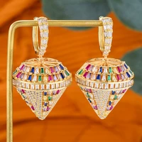 kellybola luxury triangle cone drop earrings for women fine bridal wedding party daily shiny top quality cubic zircon jewelry