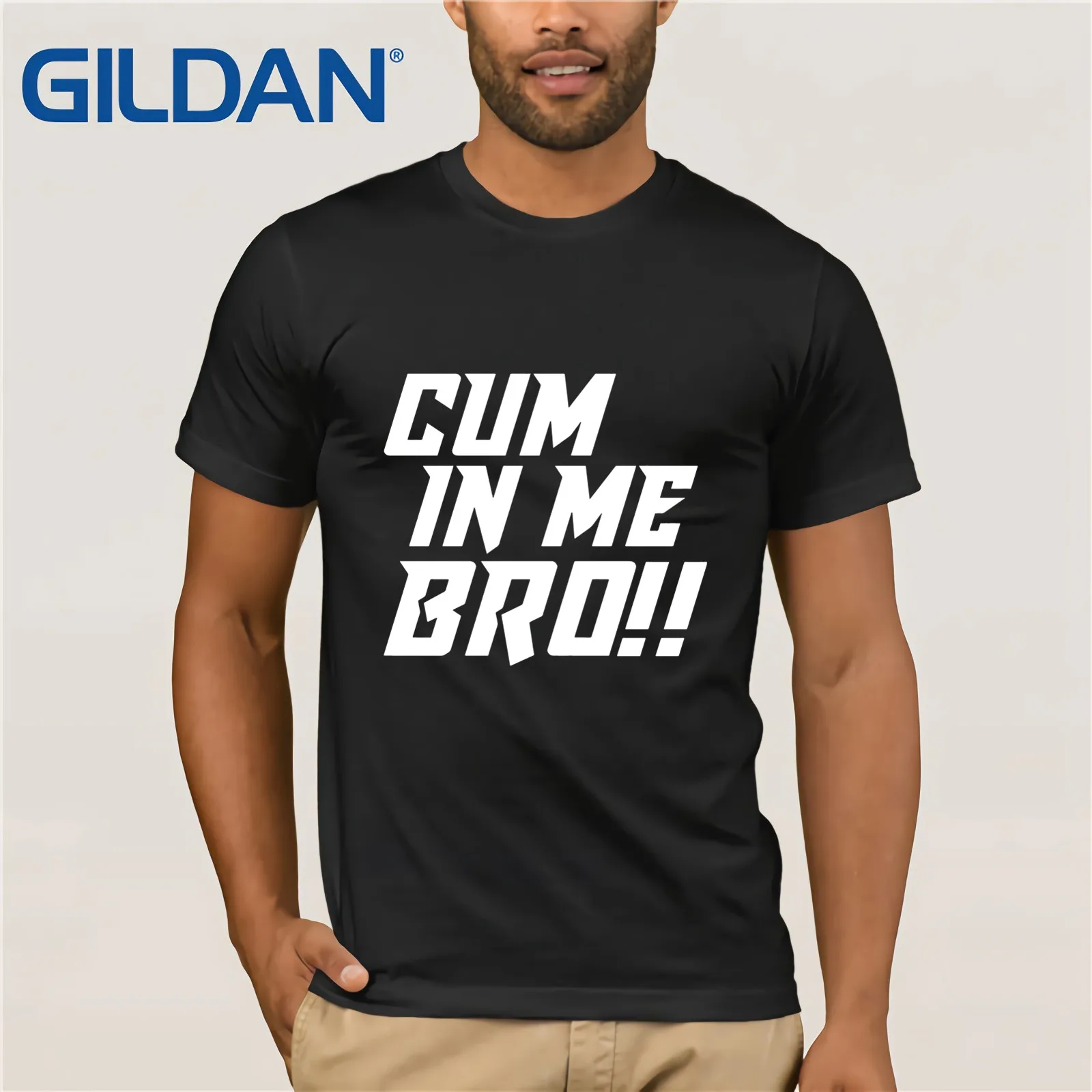 Мужская футболка с коротким рукавом Cum In Me Bro винтажные хлопковые футболки