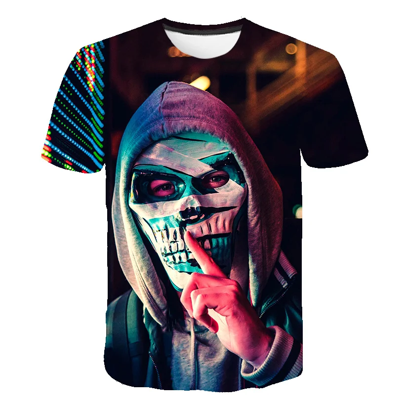 2020 новая мужская футболка с 3D принтом черепа модная повседневная Уличная