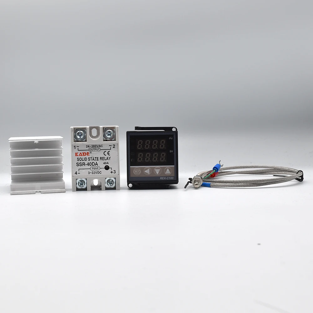 Цифровой ПИД-регулятор температуры REX-C100 REX C100 термостат + реле 40DA SSR 1 м Зонд
