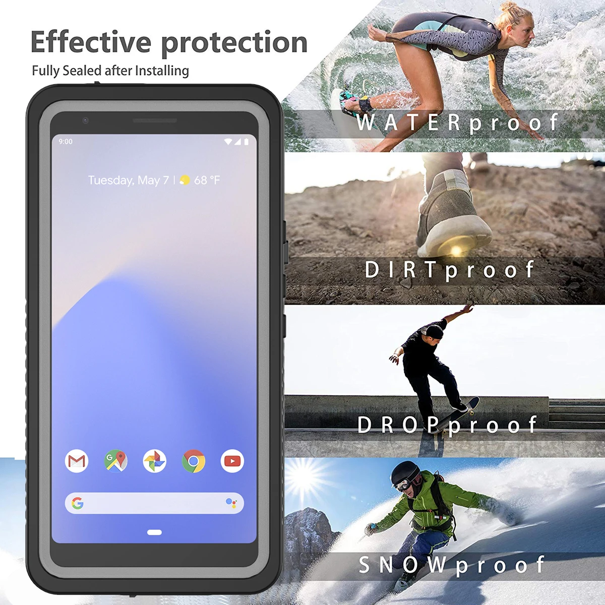 Для Google Pixel 3a XL Чехол IP68 водонепроницаемый 360 градусов Защита от падения