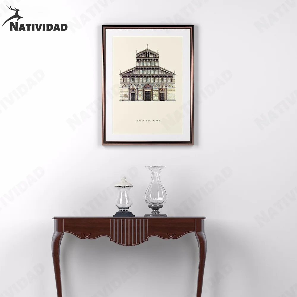 Классический Декор для дома настенный постер в стиле ретро архитектура рисунки